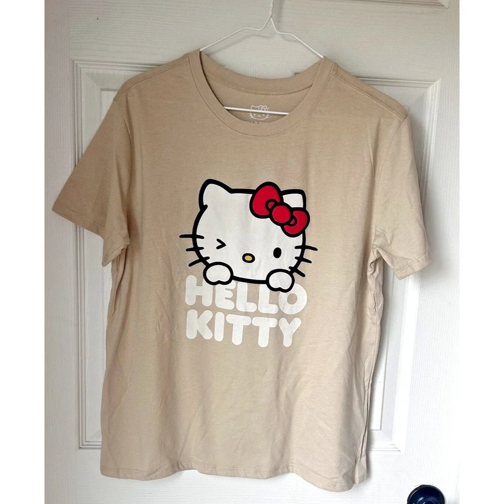 Hello Kitty &‎ Frends T-Shirt Sanrio Unisex Large Tee Tan NWOT 2024 Cartoon BxK